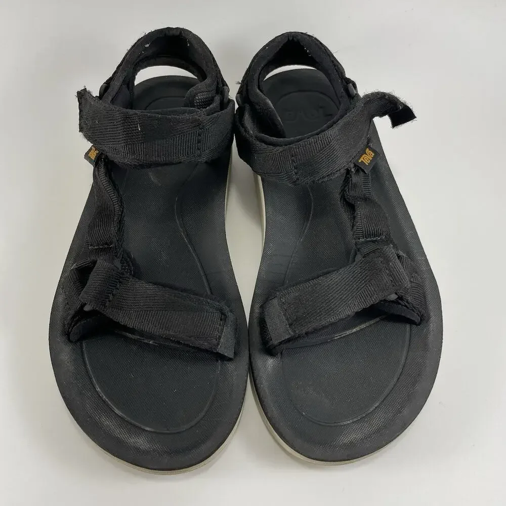 Teva Universal Premier Strappy Active Sandals Womens Size 6 Black Wedge Sole
